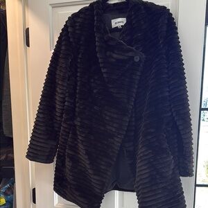 BB Dakota Black Ribbed Teddy Jacket size medium